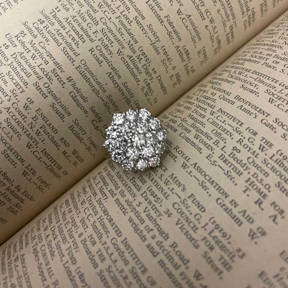 Francis & Gaye PRE-LOVED 18ct White Gold Large Diamond Cluster Ring