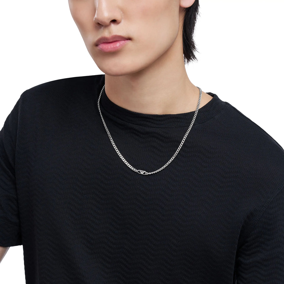 Emporio Armani Men's Eagle Logo Stainless Steel Chain Necklace