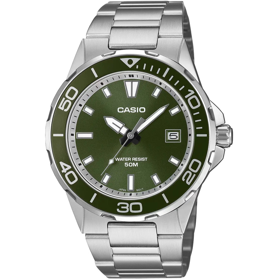 Casio Men's Marine-Inspired Green Dial Quartz Watch