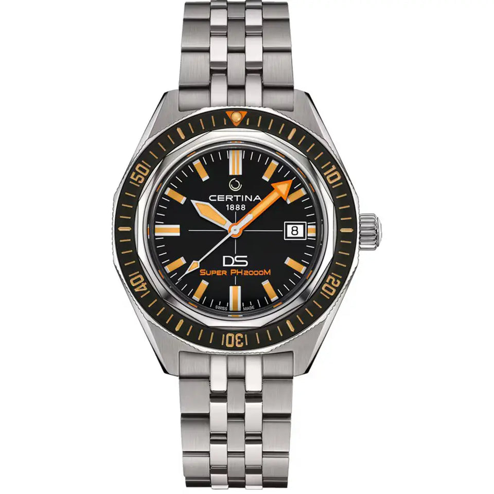Certina Men's DS Super PH2000M Black & Orange Titanium Watch
