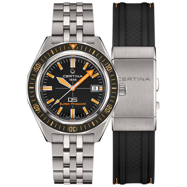 Certina Men's DS Super PH2000M Black & Orange Titanium Watch
