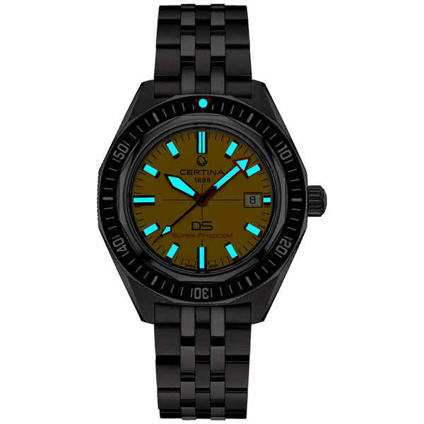 Certina Men's DS Super PH2000m Titanium Yellow Dial Watch
