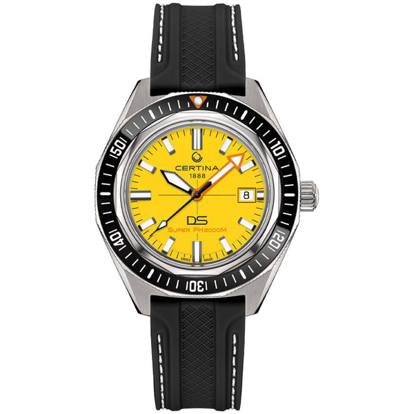 Certina Men's DS Super PH2000m Titanium Yellow Dial Watch