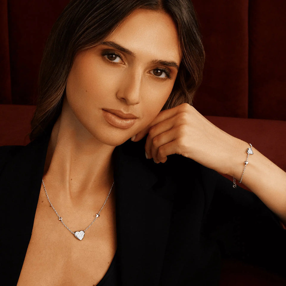 Clogau Ladies Forever Yours Sterling Silver Love Heart Necklace