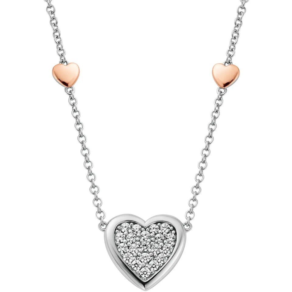 Clogau Ladies Forever Yours Sterling Silver Love Heart Necklace