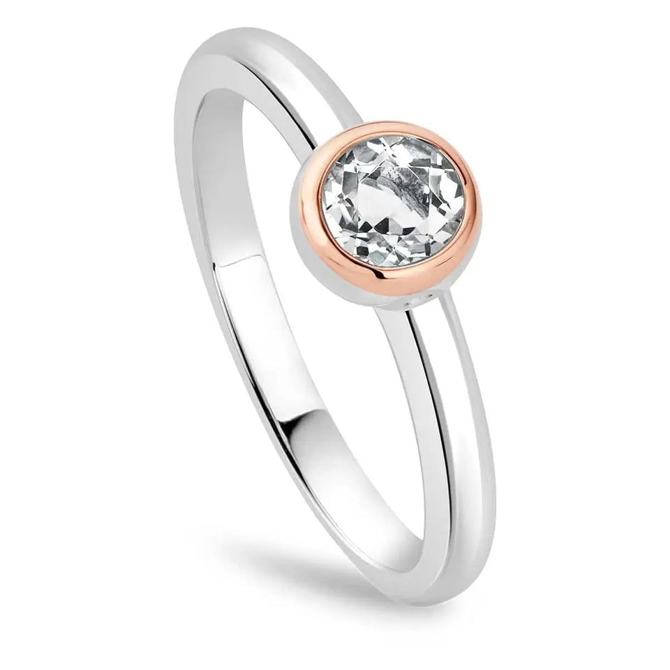 Clogau Ladies Celebration Single Topaz Stone Ring - UK Ring Size P