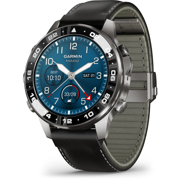 Garmin Men's MARQ® Aviator (Gen 3) Black Leather Modern Tool Watch