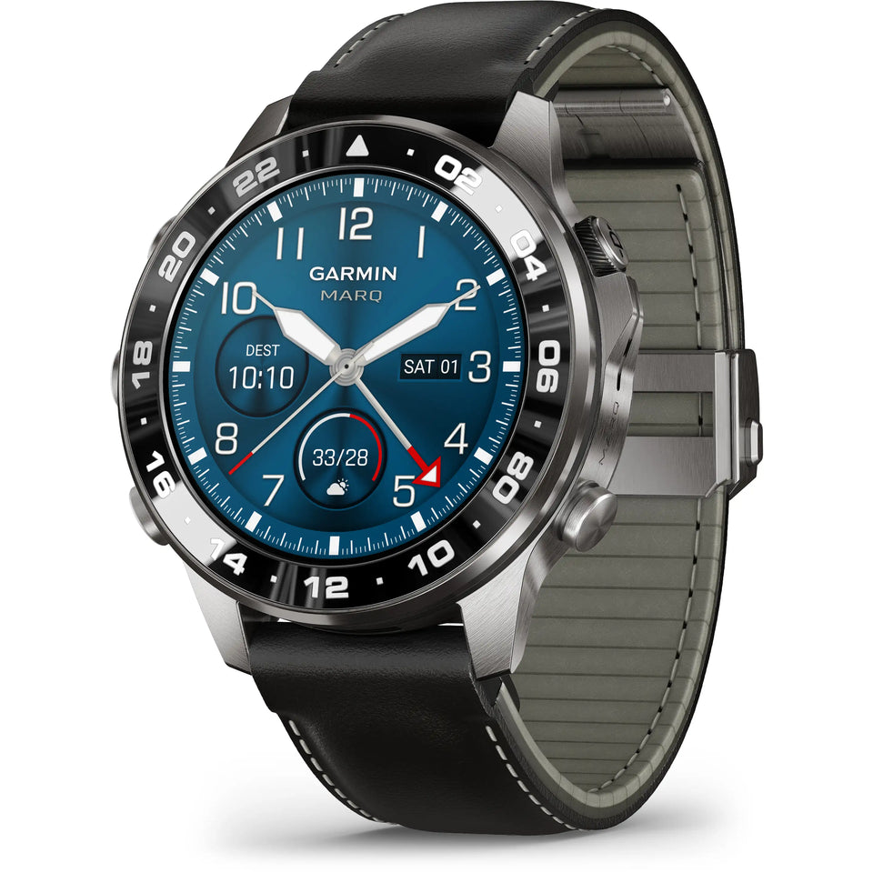 Garmin Men's MARQ® Aviator (Gen 3) Black Leather Modern Tool Watch