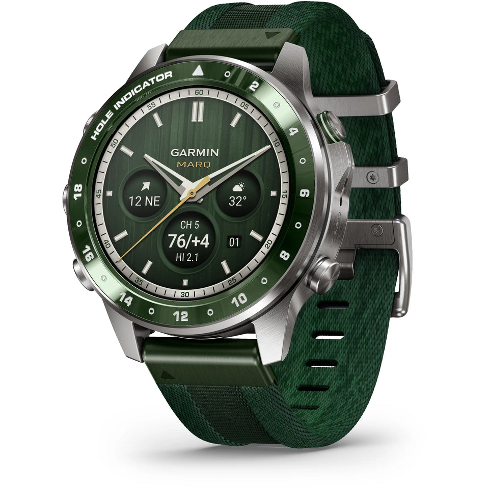 Garmin Men's MARQ® Golfer (Gen 3) Green Nylon Strap Modern Tool Watch