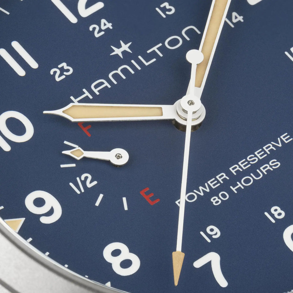 Hamilton Men's Khaki Field Power Reserve 40mm Blue Dial Watch