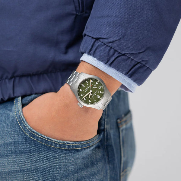 Hamilton Men's Khaki Field Power Reserve 40mm Mechanical Green Dial Watch