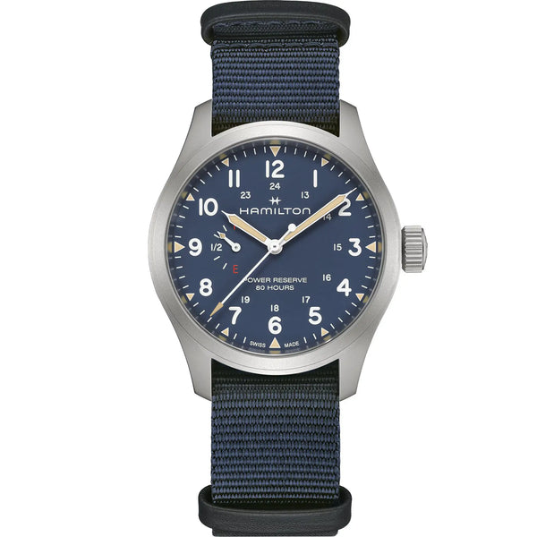 Hamilton Men's Khaki Field 40mm Mechanical Power Reserve Textile Strap Watch