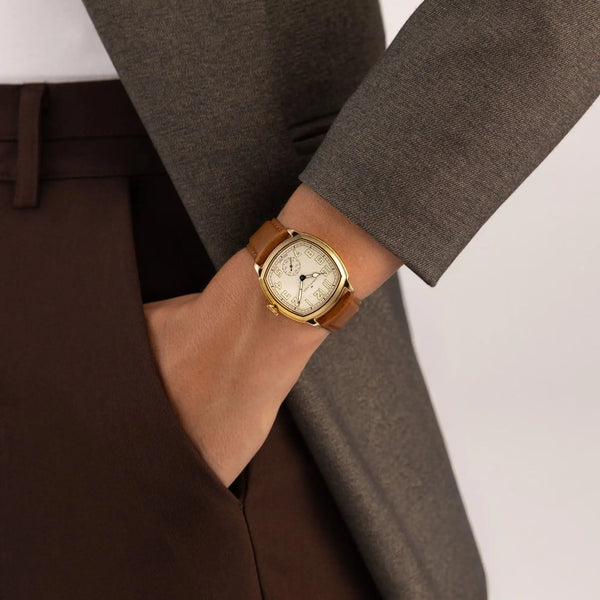 Hamilton American Classic Cushion 34mm Tan & Gold Plated Mechanical Watch
