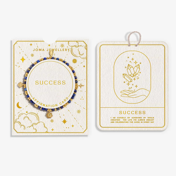 Joma Jewellery Affirmation Card 'Success' Bracelet