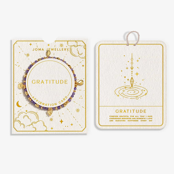 Joma Jewellery Affirmation Card 'Gratitude' Bracelet