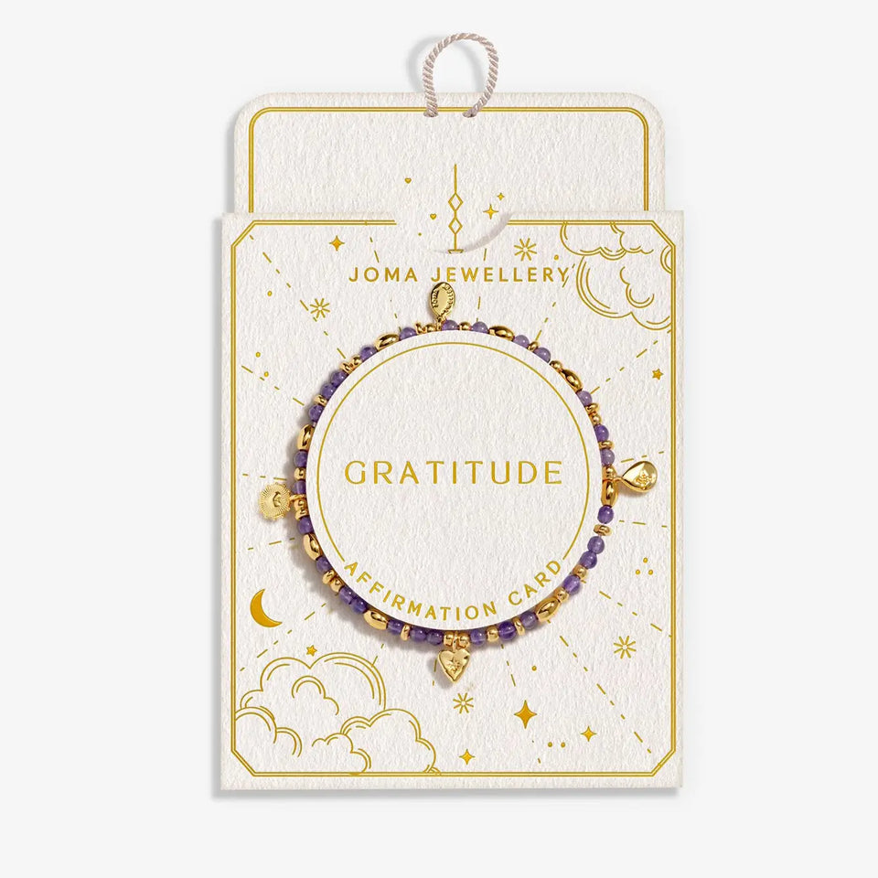 Joma Jewellery Affirmation Card 'Gratitude' Bracelet