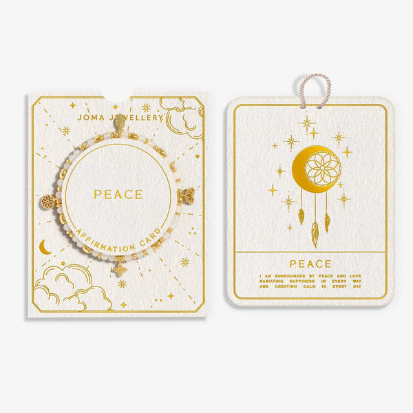 Joma Jewellery Affirmation Card 'Peace' Bracelet