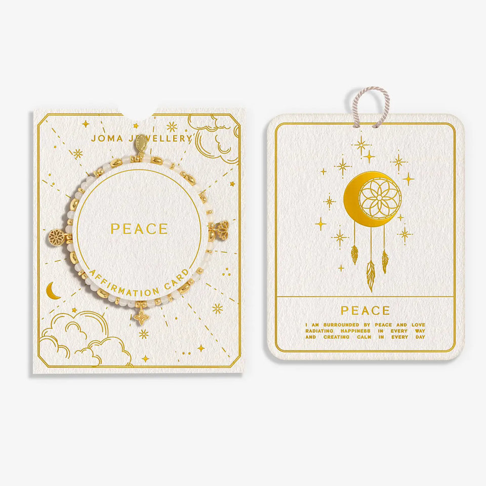 Joma Jewellery Affirmation Card 'Peace' Bracelet