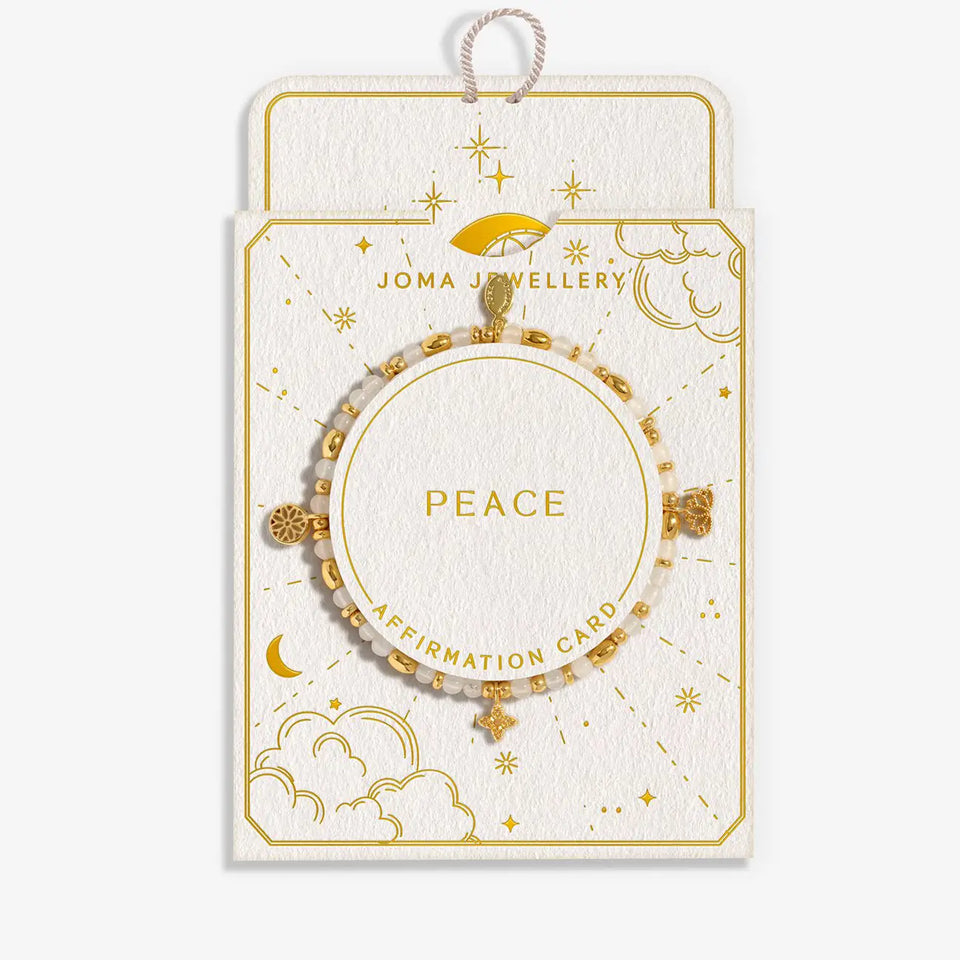 Joma Jewellery Affirmation Card 'Peace' Bracelet