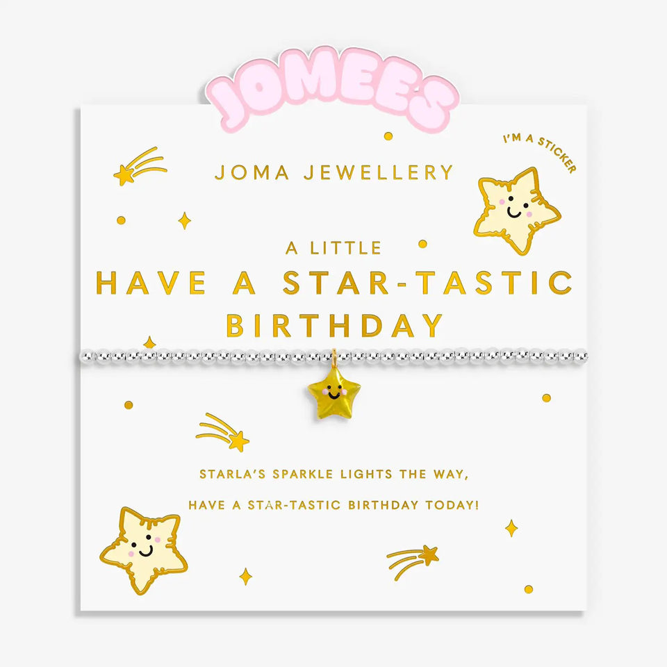 Joma Jewellery Kids' A Little Jomees 'Have A Star-Tastic Birthday!' Bracelet
