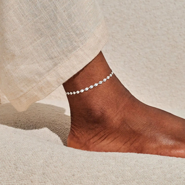 Joma Jewellery Silver Tone Sparkle Chain Anklet