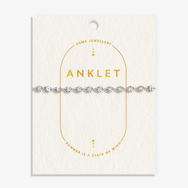 Joma Jewellery Silver Tone Sparkle Chain Anklet