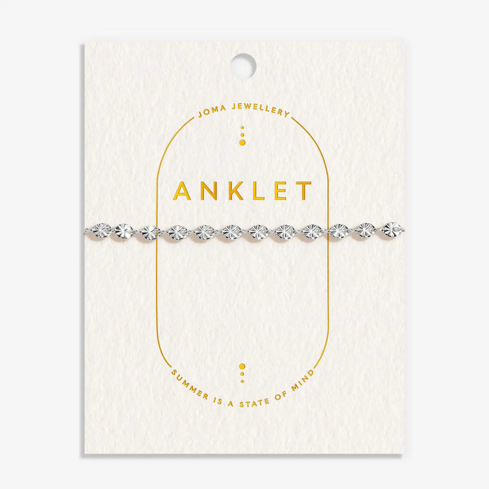 Joma Jewellery Silver Tone Sparkle Chain Anklet
