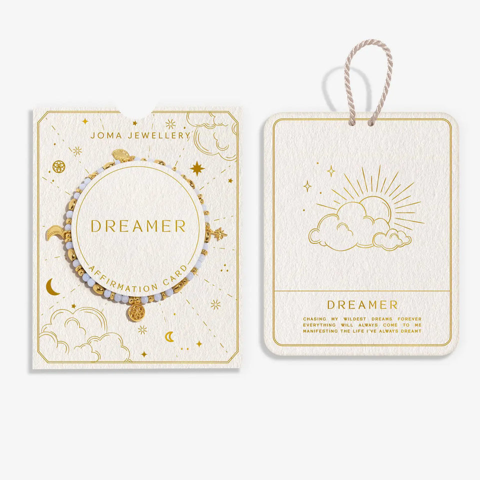 Joma Jewellery Affirmation Card 'Dreamer' Bracelet