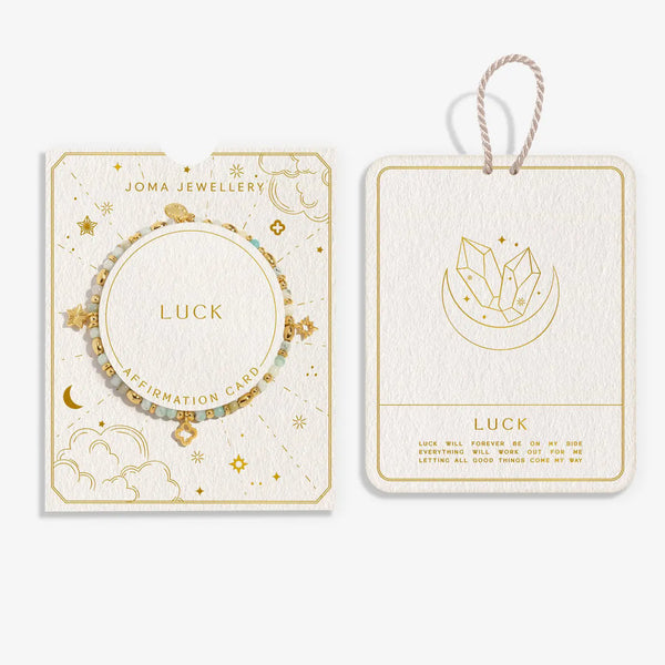 Joma Jewellery Affirmation Card 'Luck' Bracelet