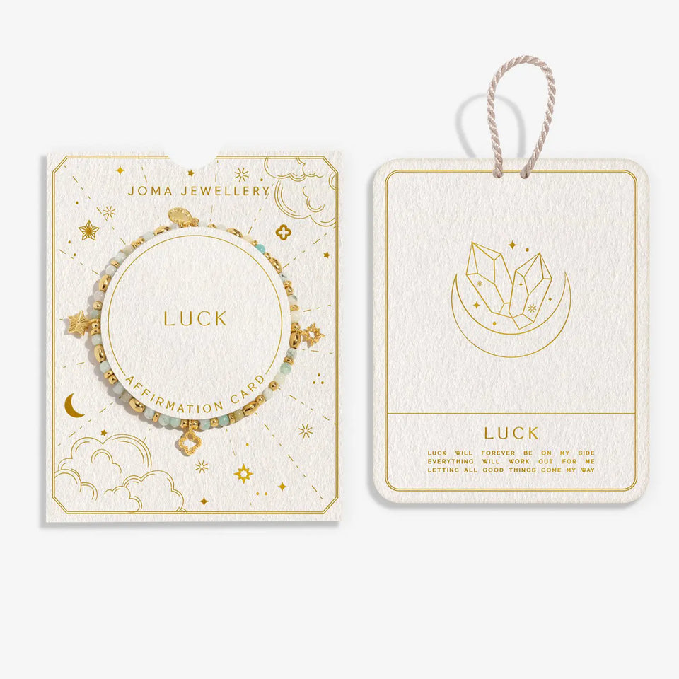 Joma Jewellery Affirmation Card 'Luck' Bracelet