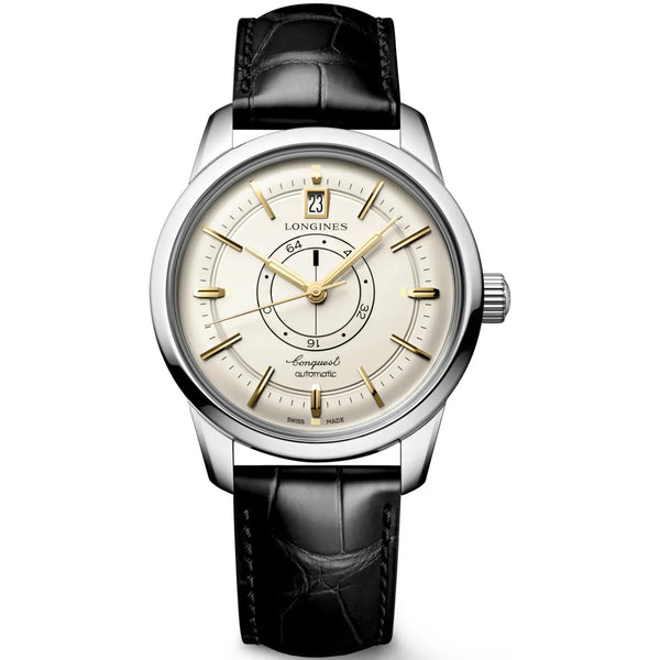 Longines Men's Conquest Heritage Central Power Reserve 38mm Leather Strap Watch