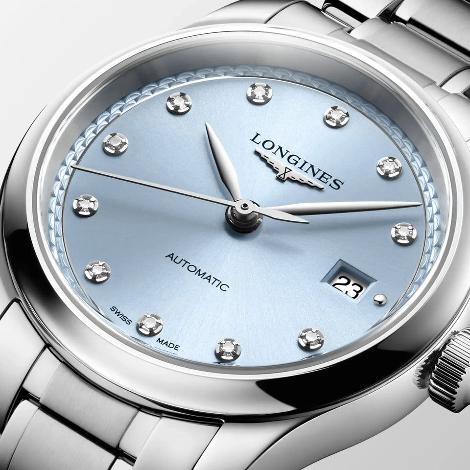 Longines Ladies' Master Collection Frosted Blue Diamond Set Automatic Watch