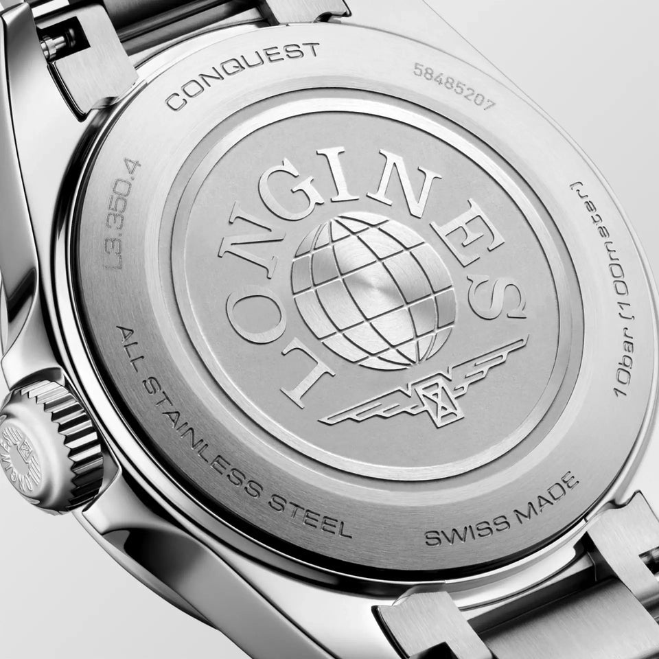Longines Ladies Conquest 30mm Steel Quartz Watch