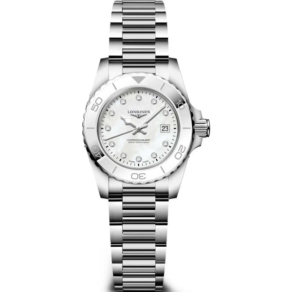 Longines Ladies Hydroconquest 30mm Quartz Diamond Set Watch