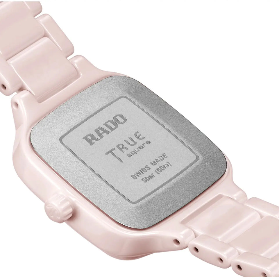 RADO Ladies True Square Pink Diamond Set 29mm Quartz Watch