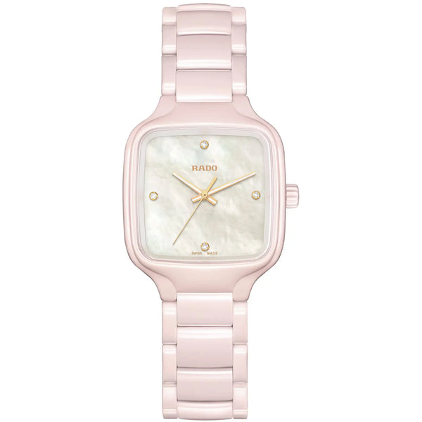 RADO Ladies True Square Pink Diamond Set 29mm Quartz Watch