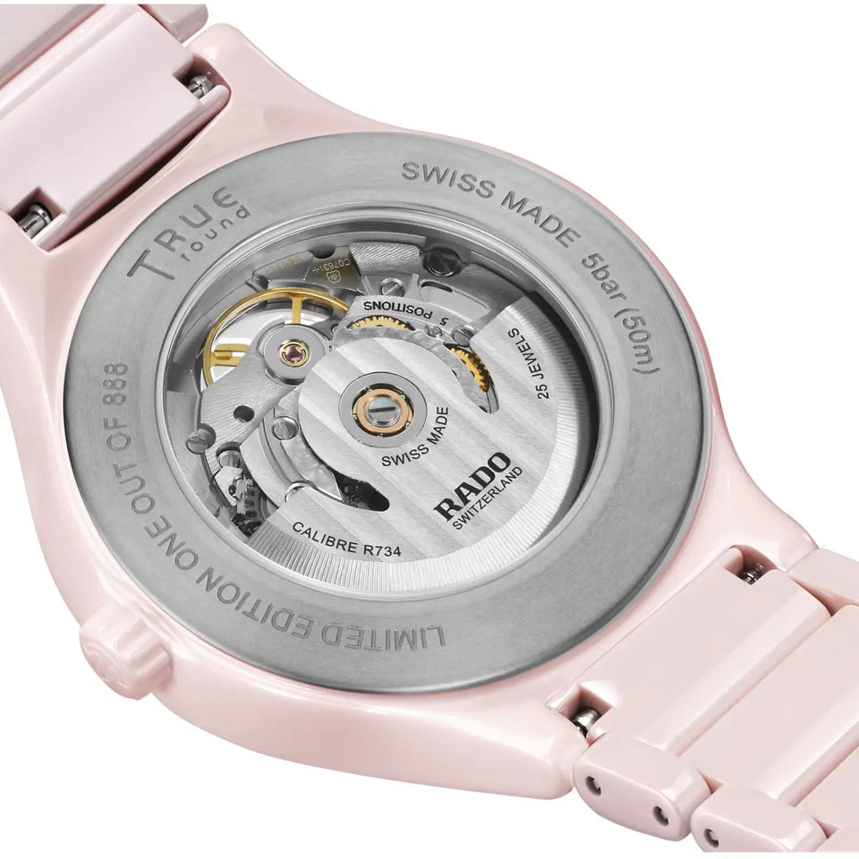RADO Ladies True Square Pink Diamond Set 29mm Quartz Watch