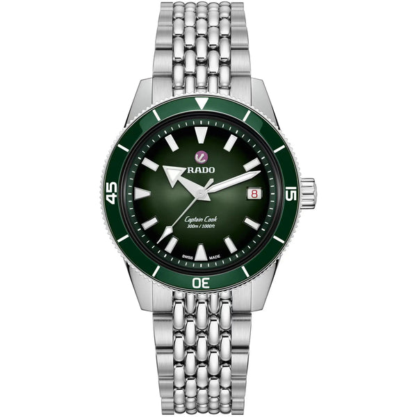 RADO Men's Captain Cook 39mm Green Dial Automatic Watch