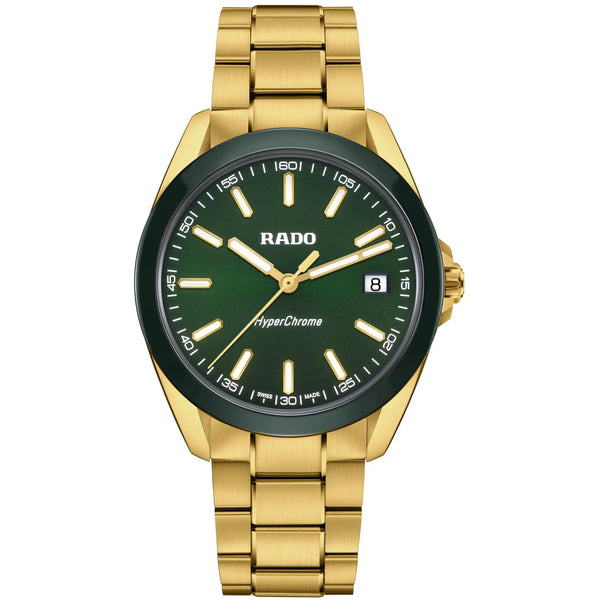 RADO Men's Hyperchrome Quartz Green & Gold Watch