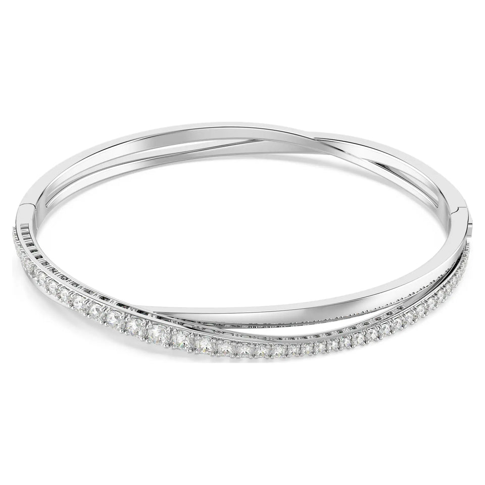 Swarovski Hyperbola Silver Bangle - Medium