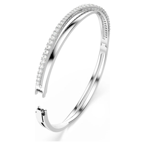 Swarovski Hyperbola Silver Bangle - Medium