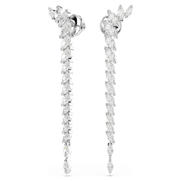 Swarovski Mesmera Rhodium Plated Long Drop Earrings