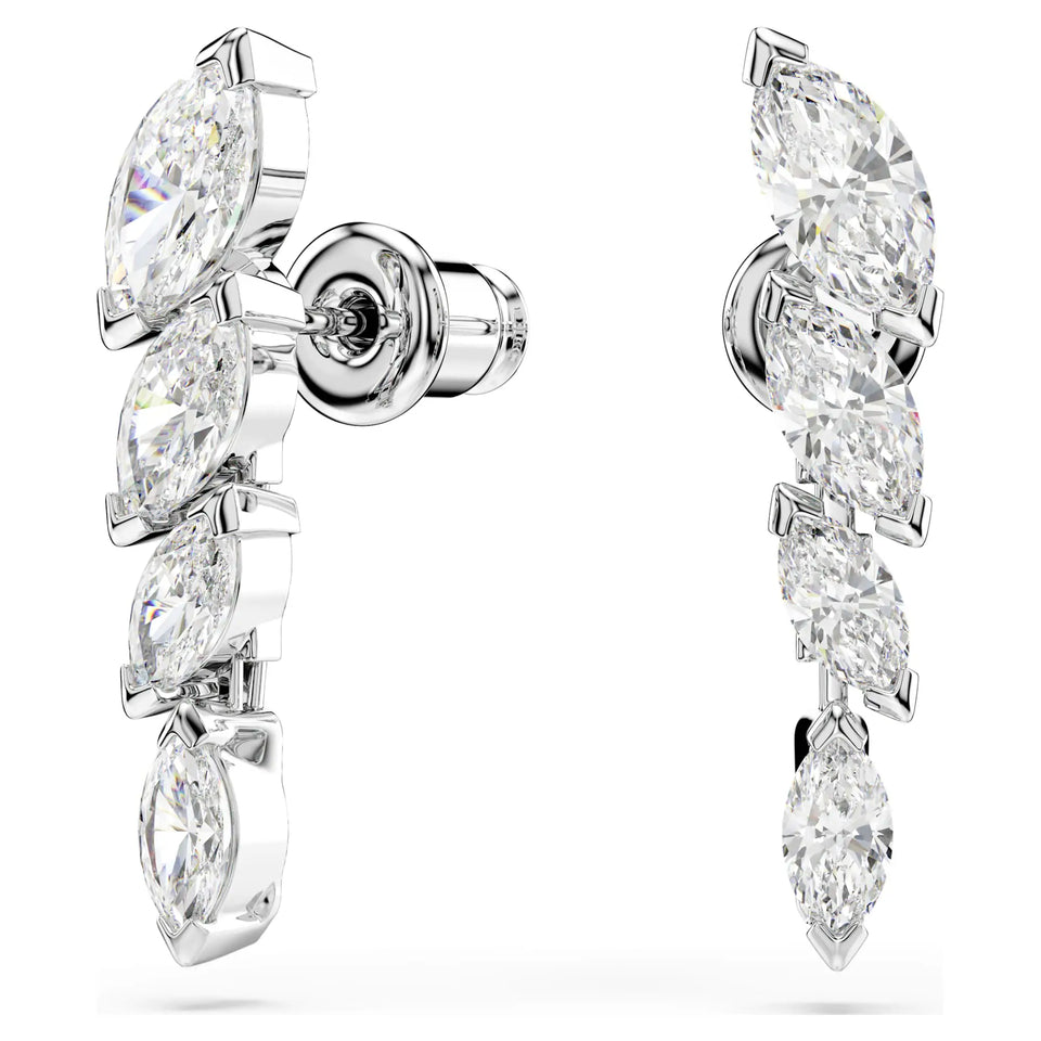 Swarovski Mesmera Rhodium Plated Marquise Drop Earrings