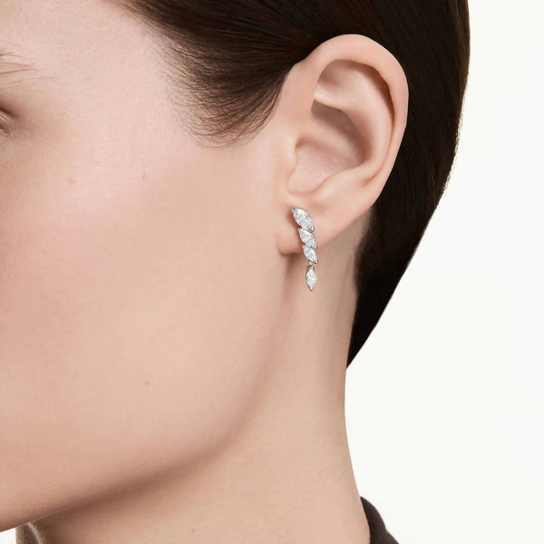 Swarovski Mesmera Rhodium Plated Marquise Drop Earrings