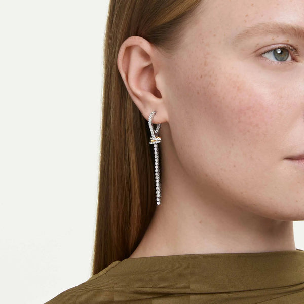 Swarovski Hyperbola Knot Long Drop Earrings