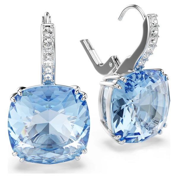 Swarovski Millenia Blue Cushion Cut Drop Earrings