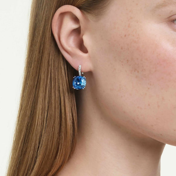Swarovski Millenia Blue Cushion Cut Drop Earrings