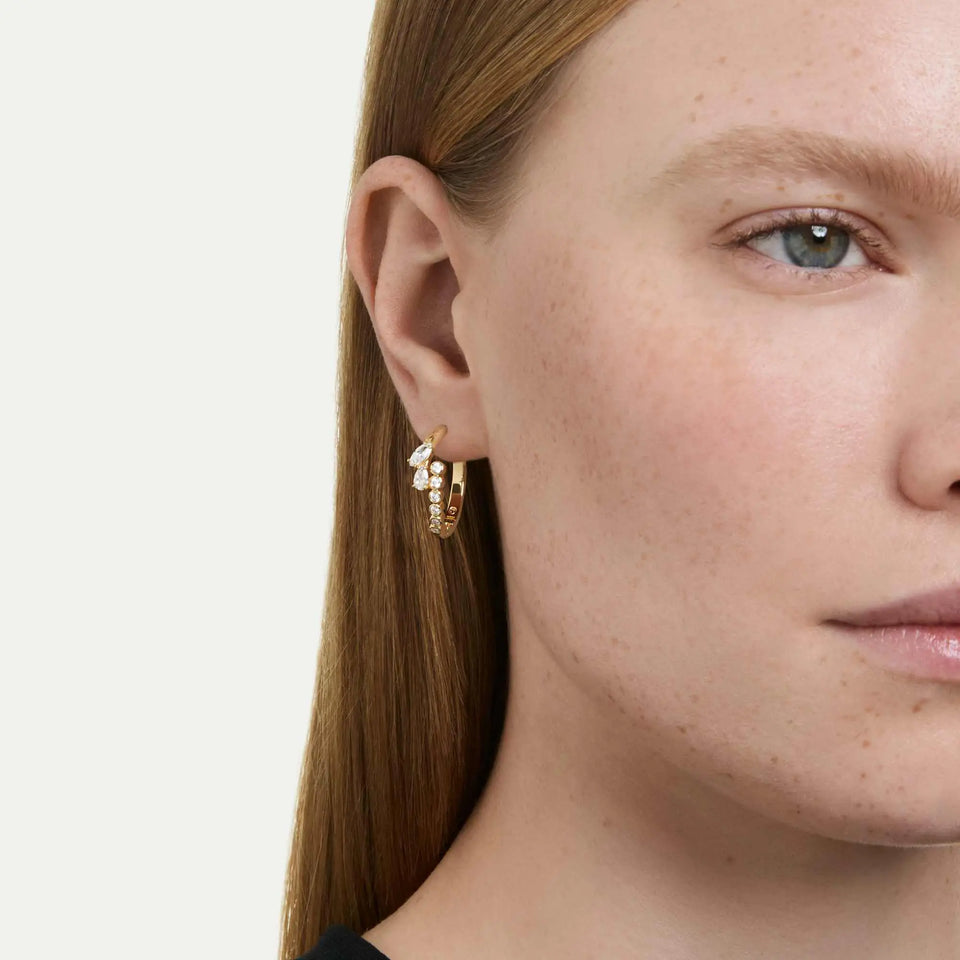 Swarovski Mesmera Gold Tone Hoops