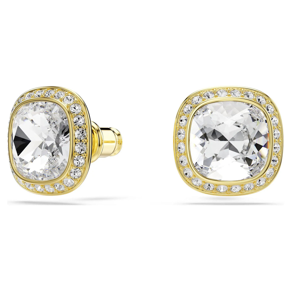 Swarovski Una Angelic Cushion Cut Gold Tone Earrings