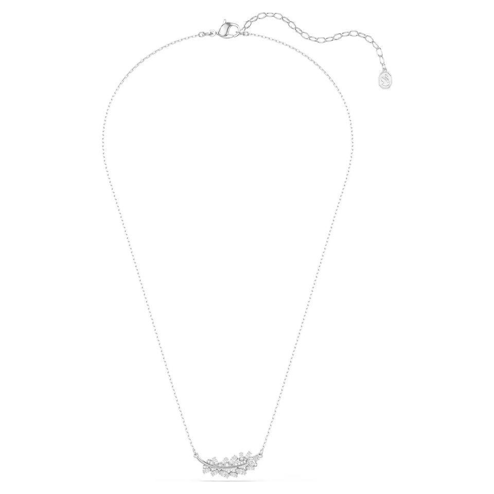 Swarovski Vienna Rhodium Plated Feather Necklace